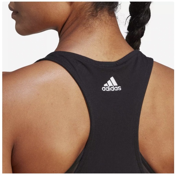 Adidas Womens Essentials Linear Loose Tank Top Black/White Size S NEW WITH TAGS - Picture 5 of 10